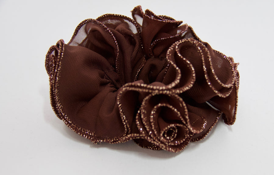 Chiffon Flower Scrunchie