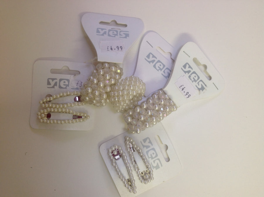 Pearl Beaded Hair Ties and Clips
