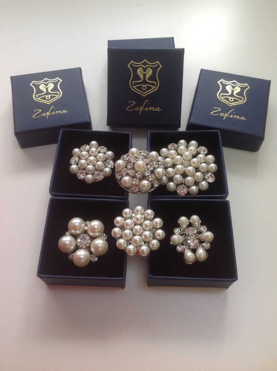 Pearl and Diamonte Magnetic Stock Pins