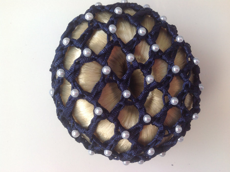 Thick Navy Bun Nets; Plain, Swarovski Crystals and Pearls