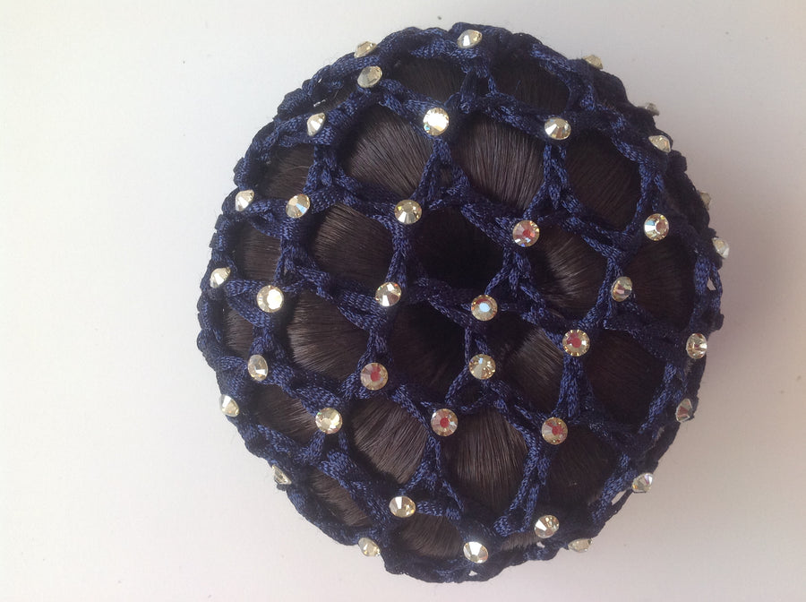 Thick Navy Bun Nets; Plain, Swarovski Crystals and Pearls