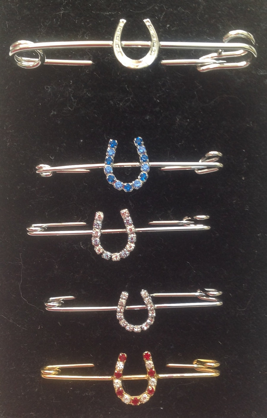 Coloured Horse shoe Stock pins